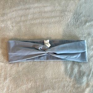 Blue Athleta headband with front tie